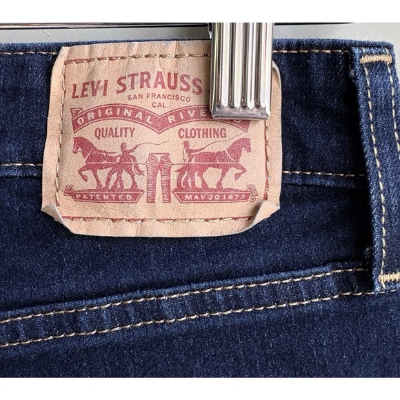 Levis 725 High Rise Bootcut Jeans Size 30 x 30 Dark Wash Stretch Denim - Picture 6 of 14